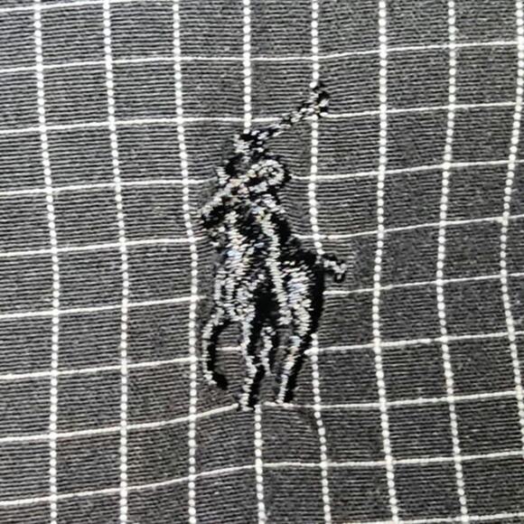 Mens Polo Ralph Lauren Black Check w/ Polo Horse Logo S/M 100% Cotton - Picture 8 of 9